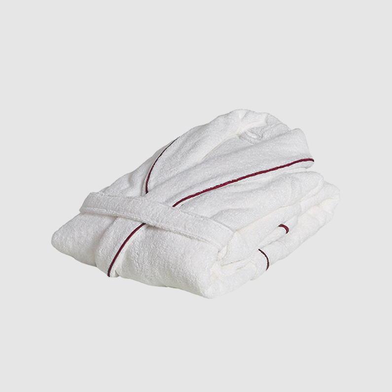 Halat de baie Isola S Bianco+Burgundy