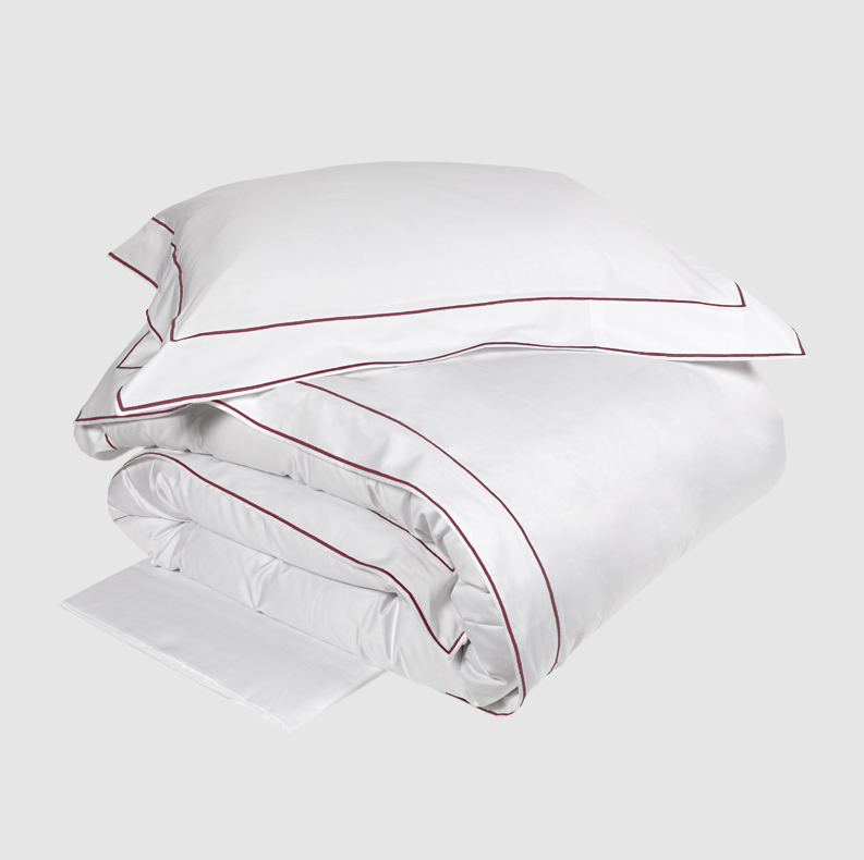 Постельное белье Isola 250X220 Bianco+Burgundy