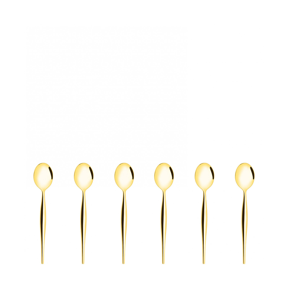 Natura Gold Set of 6 moka spoons in a Gift Box 