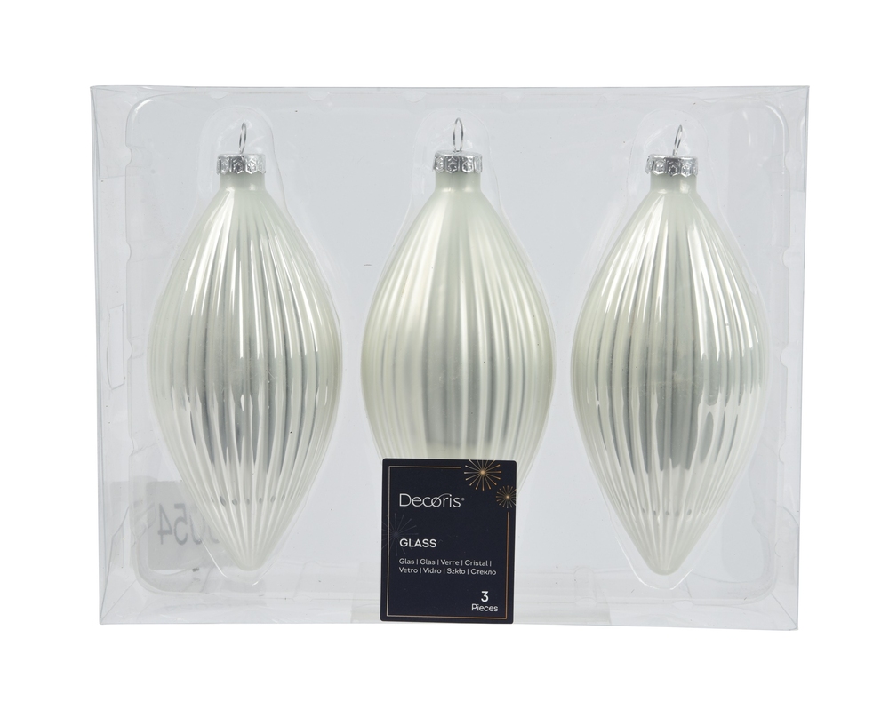 Набор елочных игрушек Olive Shiny-Matt Mix H13 Winter White