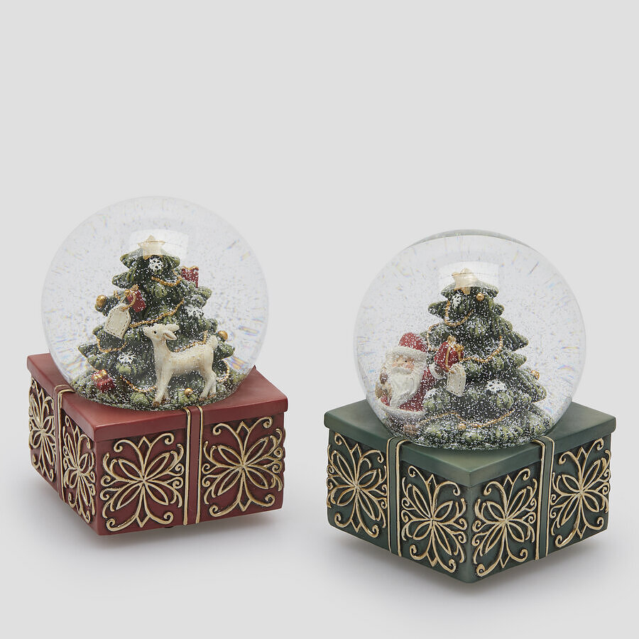 Musical snow globe Babbo Cerbiatto H14,5