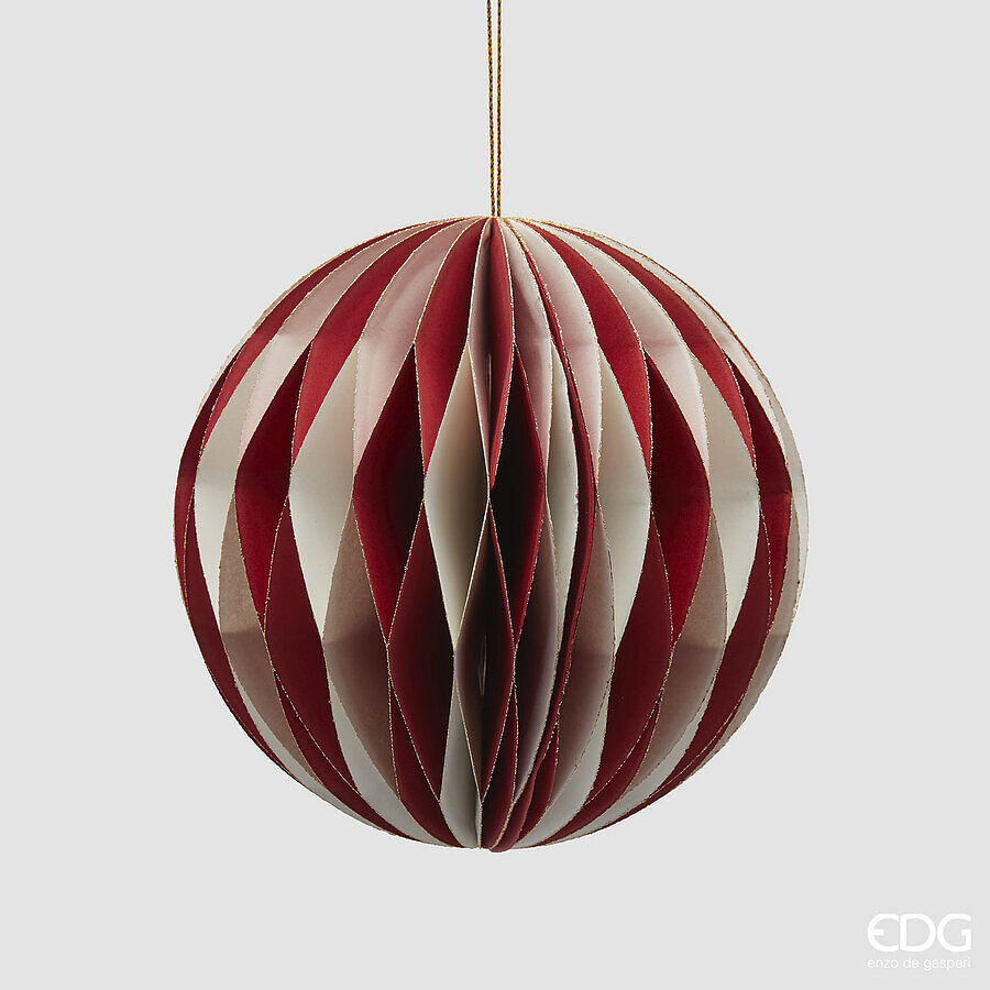 Елочная игрушка Palla Origami D12 White Red