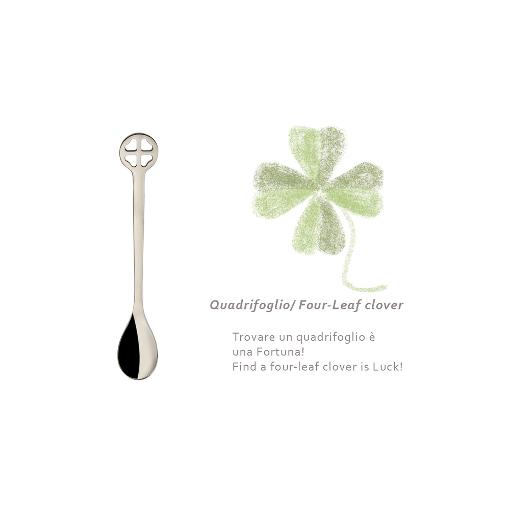 Portafortuna Set of 6 moka spoons in a Gift Box Silver