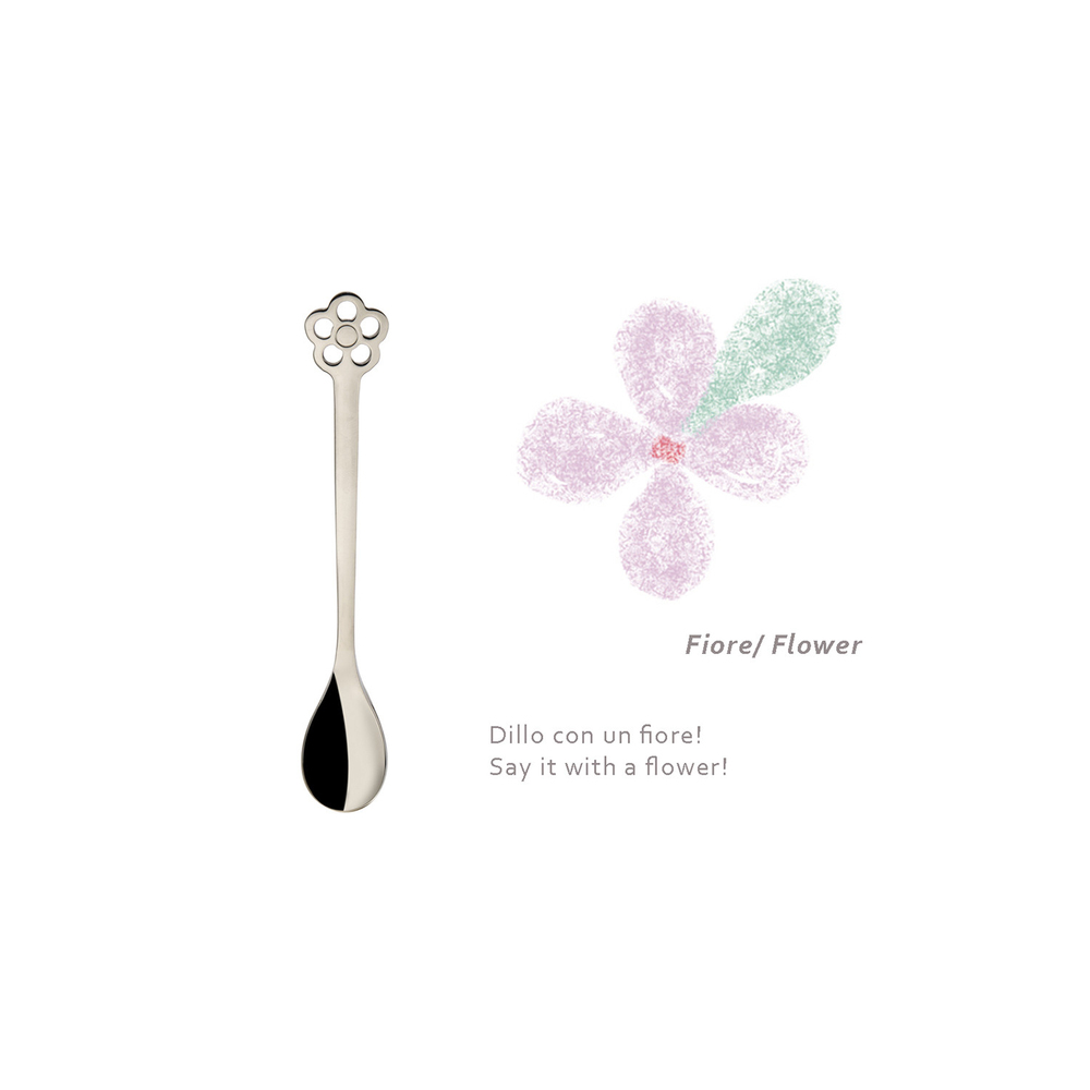 Portafortuna Set of 6 moka spoons in a Gift Box Silver
