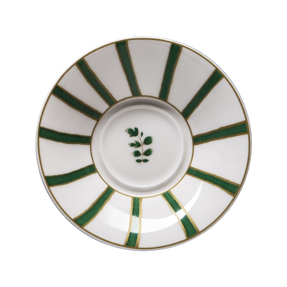 Stripes Green Farfurie pentru ceașcă de espresso