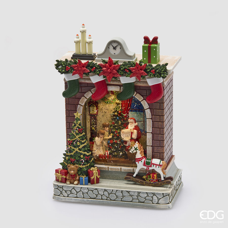 Decoration Babbo con Camino Music+LED