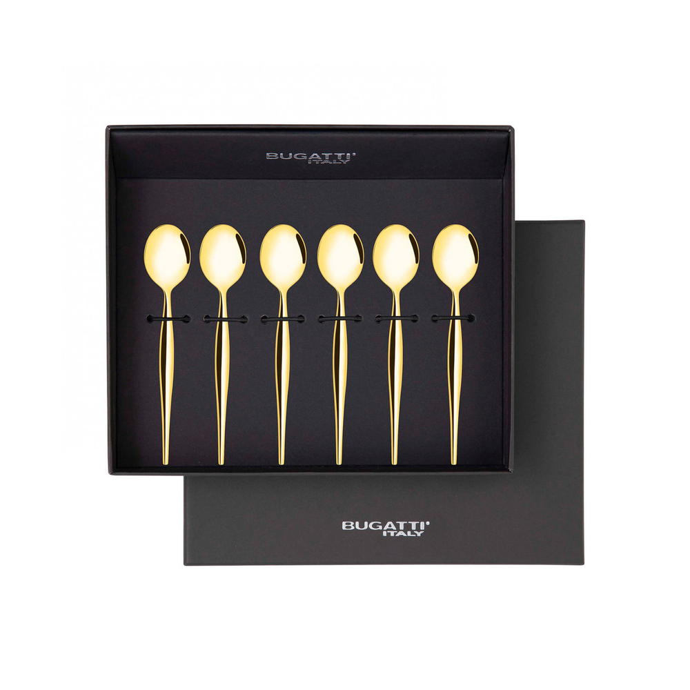 Natura Gold Set of 6 moka spoons in a Gift Box 