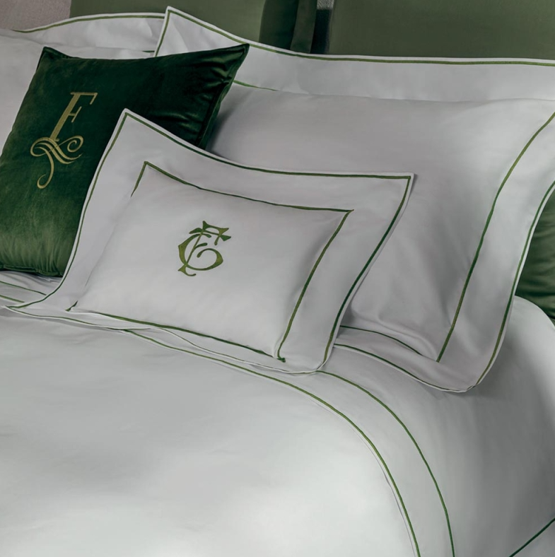 Постельное белье Isola 220X200 Bianco+Verde