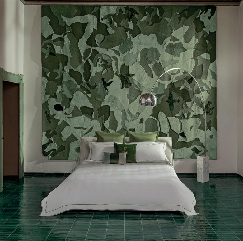 Постельное белье Isola 220X200 Bianco+Verde