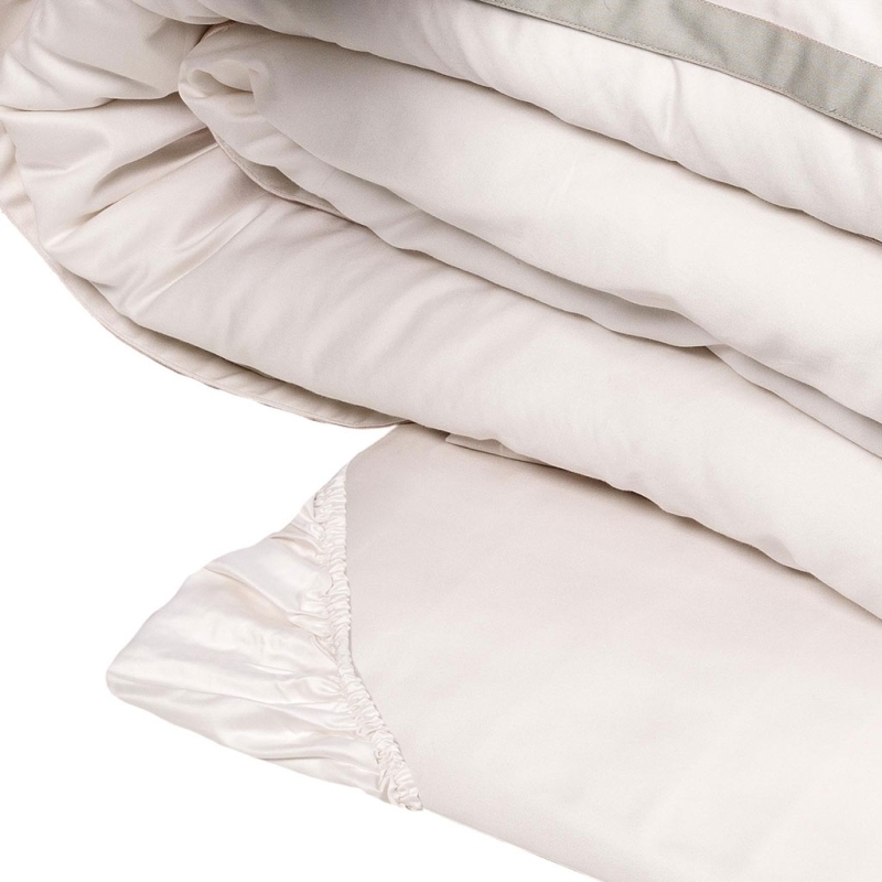 Duvet cover Hellen 250X200 Bianco Seta+Grigio