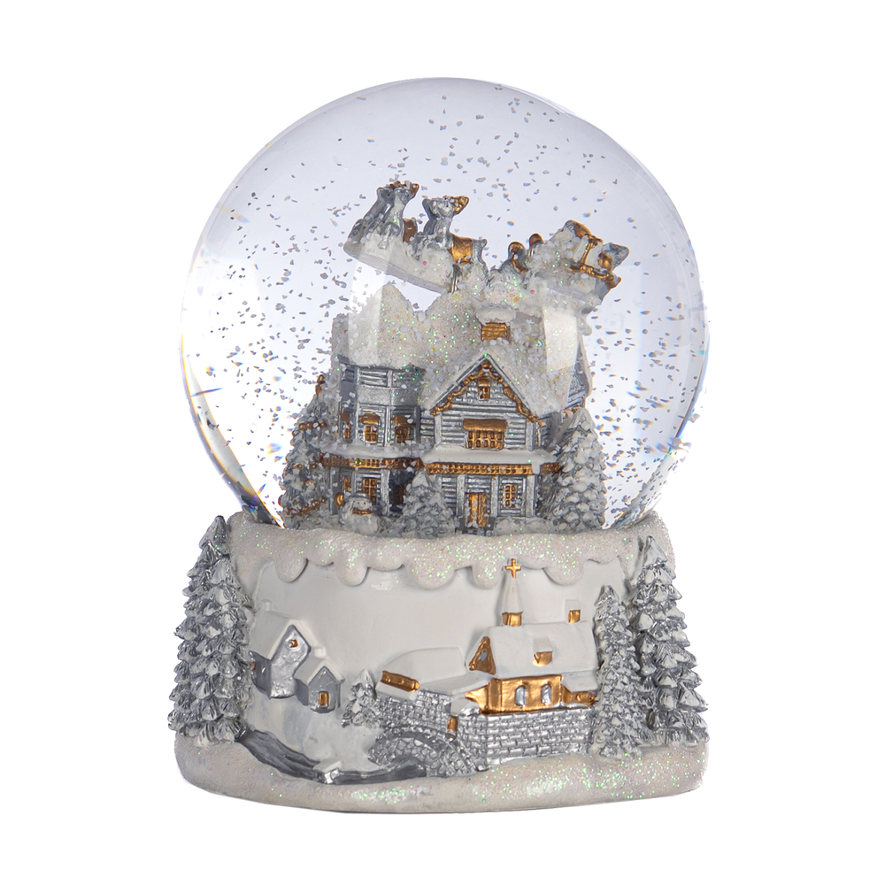 Musical snow globe XMAS House Scene