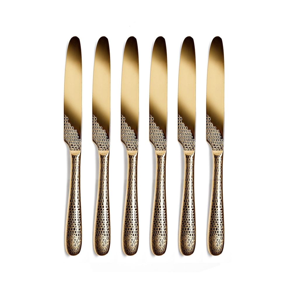 Lizzard Gold Set of 6 table knives 