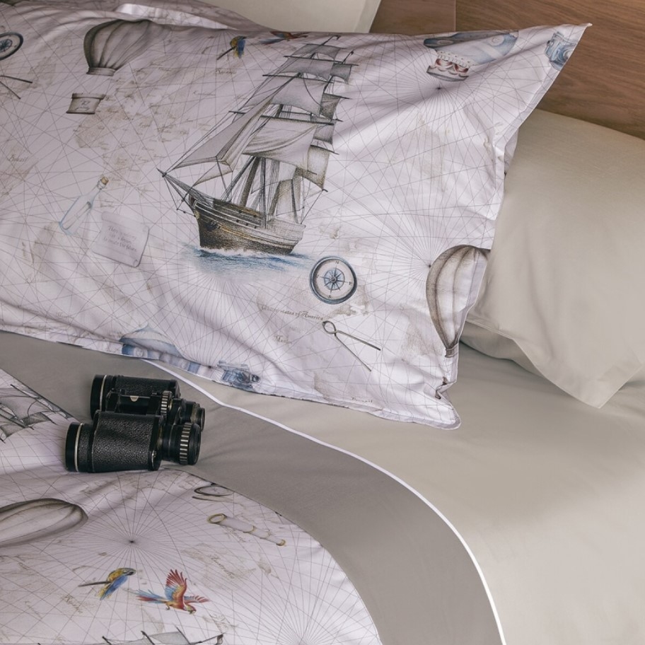 Duvet cover set Magellano 220X200 grigio