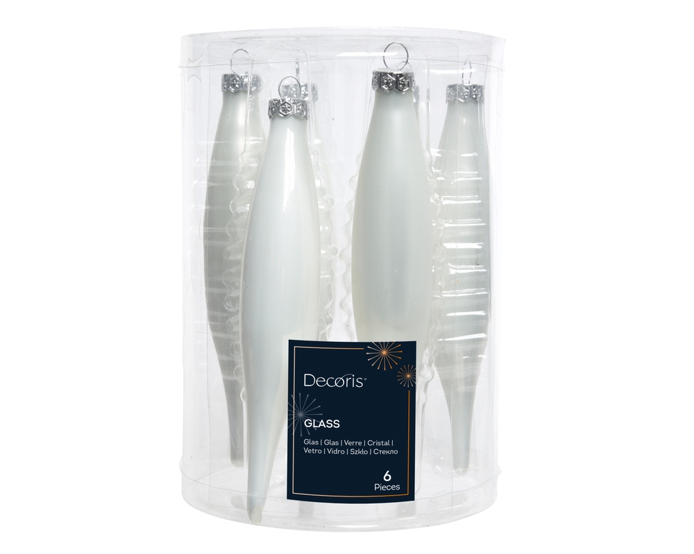 Набор елочных игрушек Icicle Enamel-Matt Mix H15 Winter White