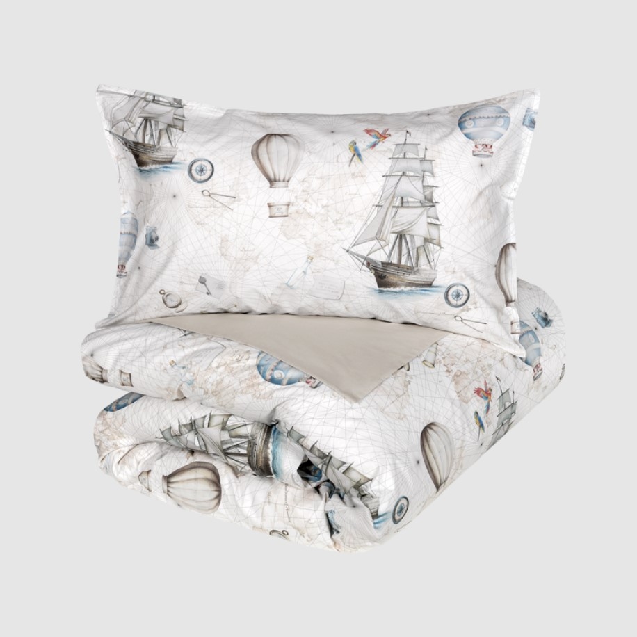 Duvet cover set Magellano 220X200 grigio