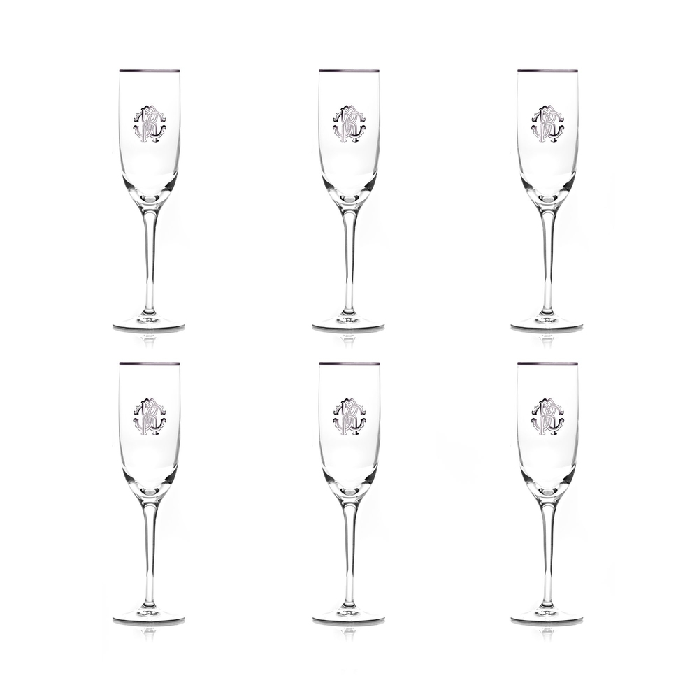 Monogramma Platinum Set de 6 pahare pentru șampanie