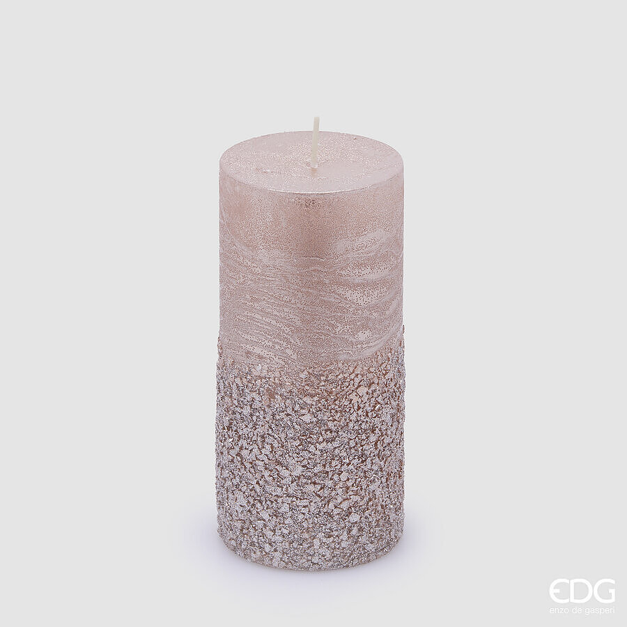 Lumânare Rustic Moccolo Glitter Antique Pink