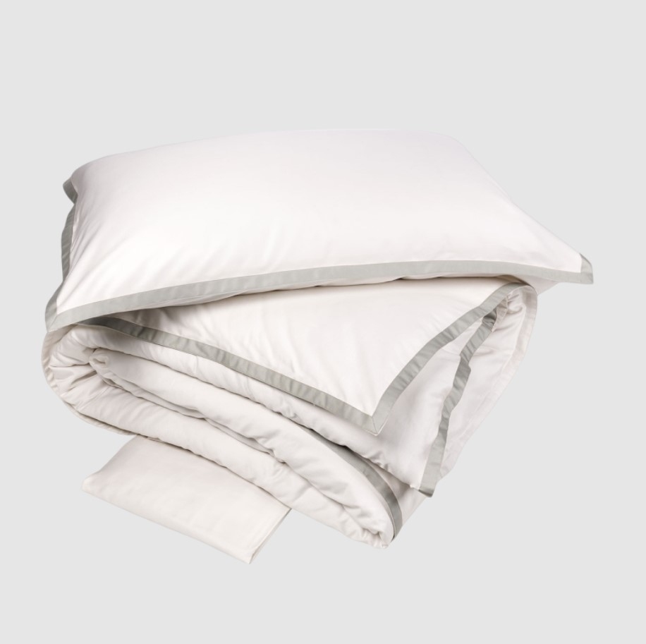Duvet cover Hellen 250X200 Bianco Seta+Grigio