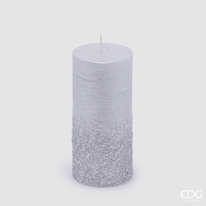 Candle Rustic Moccolo Glitter Silver