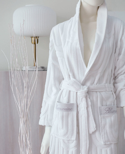 Monogram Bathrobe L/XL white