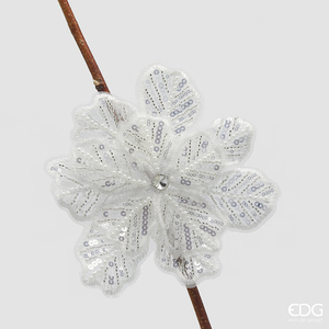 Floare decorativă cu sistem de prindere Gerbera Paillettes D18