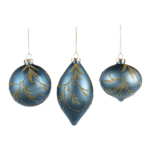 Jucărie brad Glass Swirl Leaf/Vine