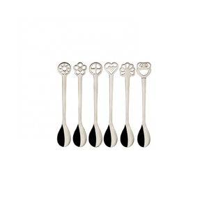 Portafortuna set cadou cu 6 linguri de moka Silver