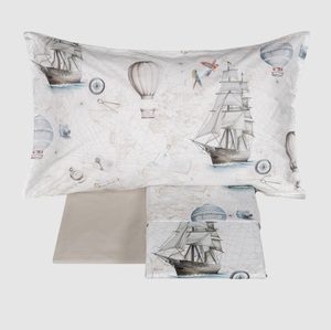 Duvet cover set Magellano 155X200 grigio