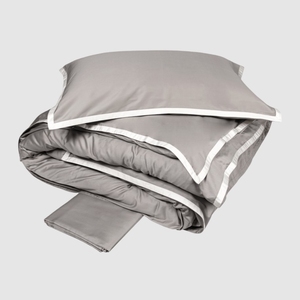 Duvet cover Hellen 250X200 Grigio Medio+Bianco Seta