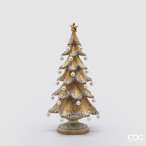Decoration Pino Poly con Perle H36 Silver Gold