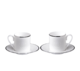 Set de 2 cesti de cafea si farfurii Lizzard Platin